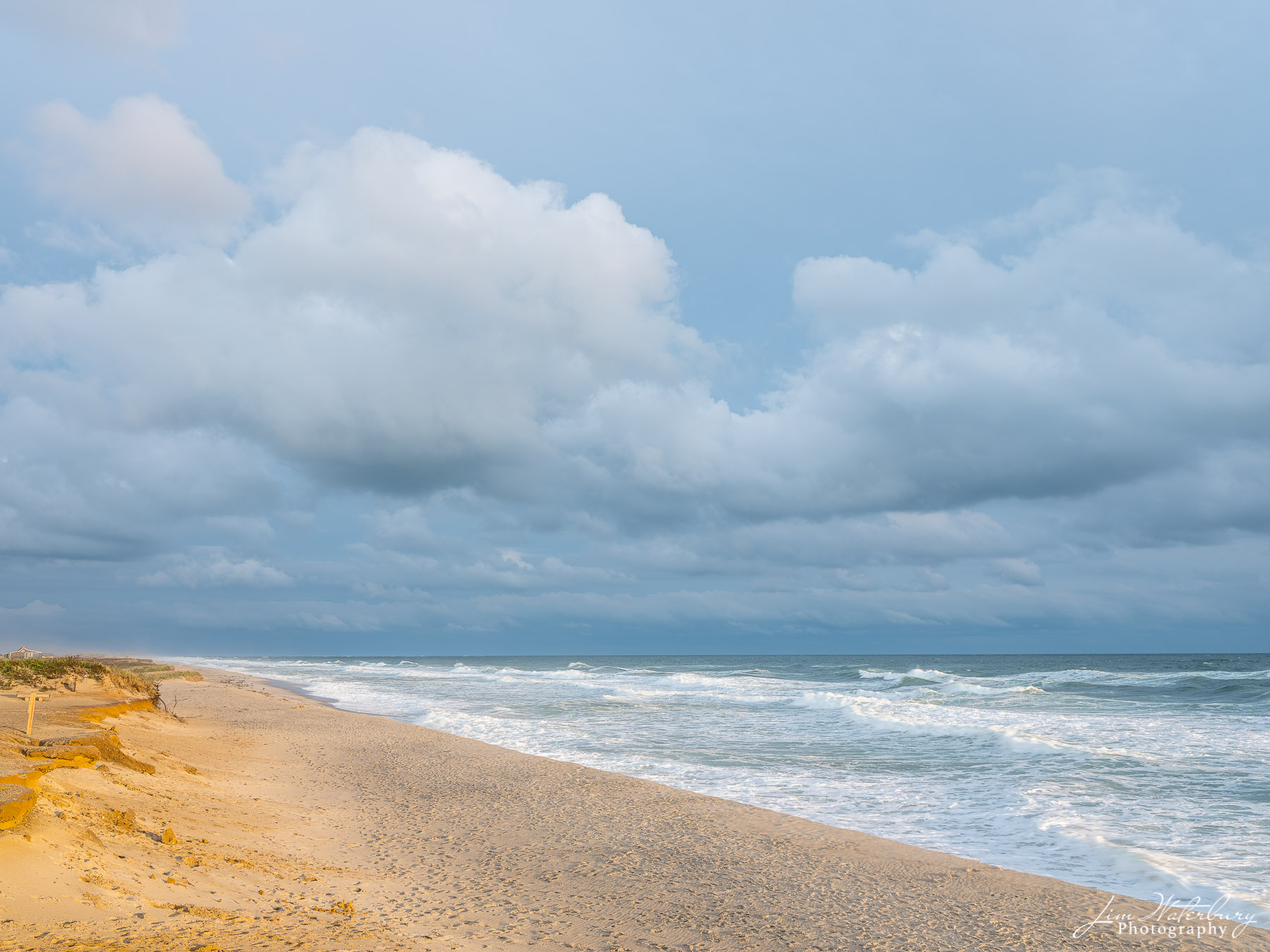 A moody, but quiet beach and ocean scene in late October on Nantucket.