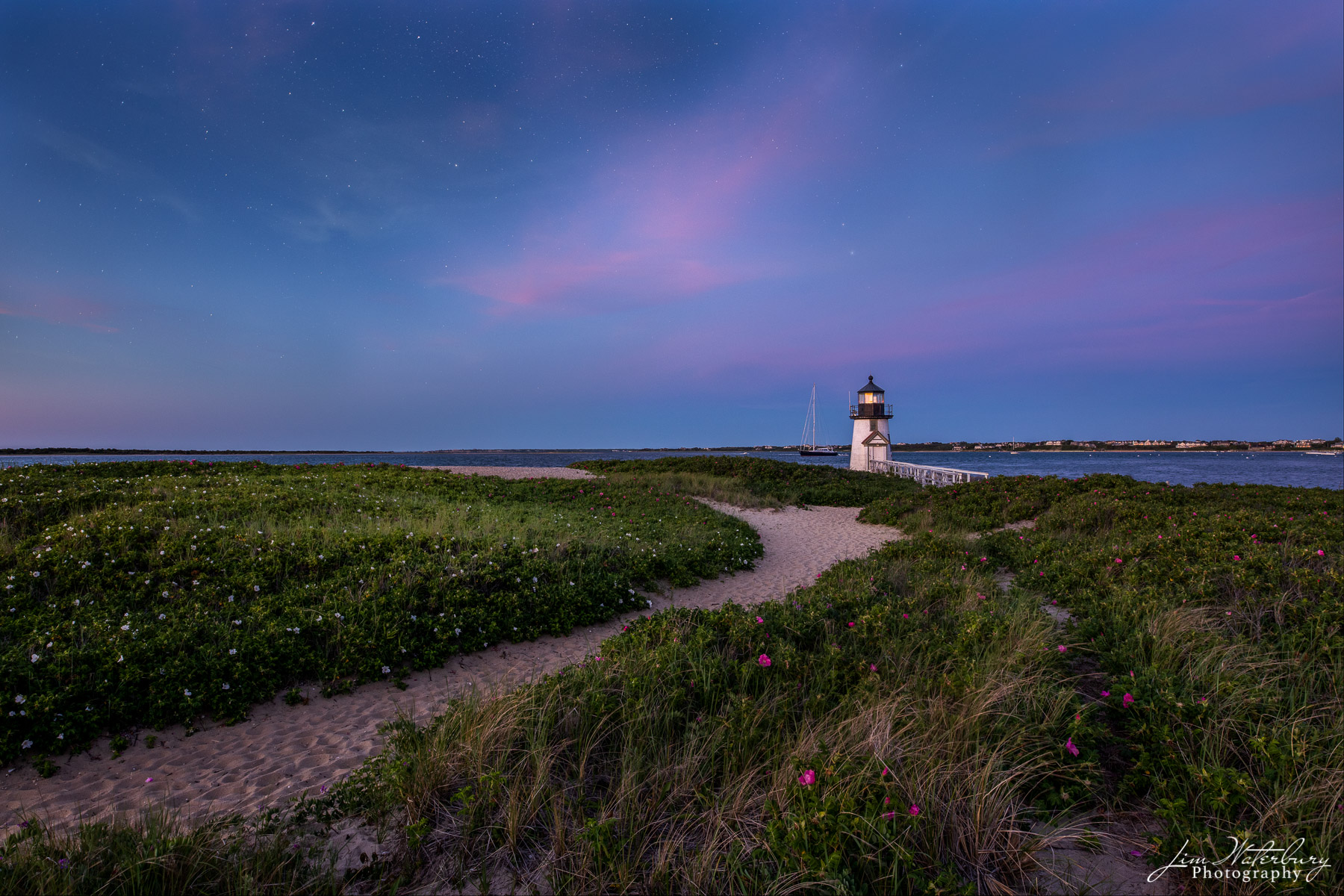 Brant Point Twilight Image of the Brant Point Lighthouse, capturing the transition from evening to night, from the colorful pink skies that follow...