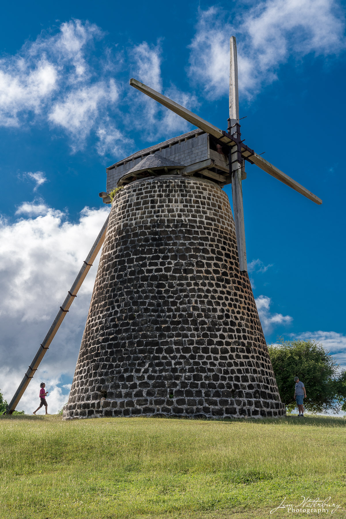 Sugar Mill Restored windmill at Betty's Hope, a historic sugar plantation on the island of Antigua.
