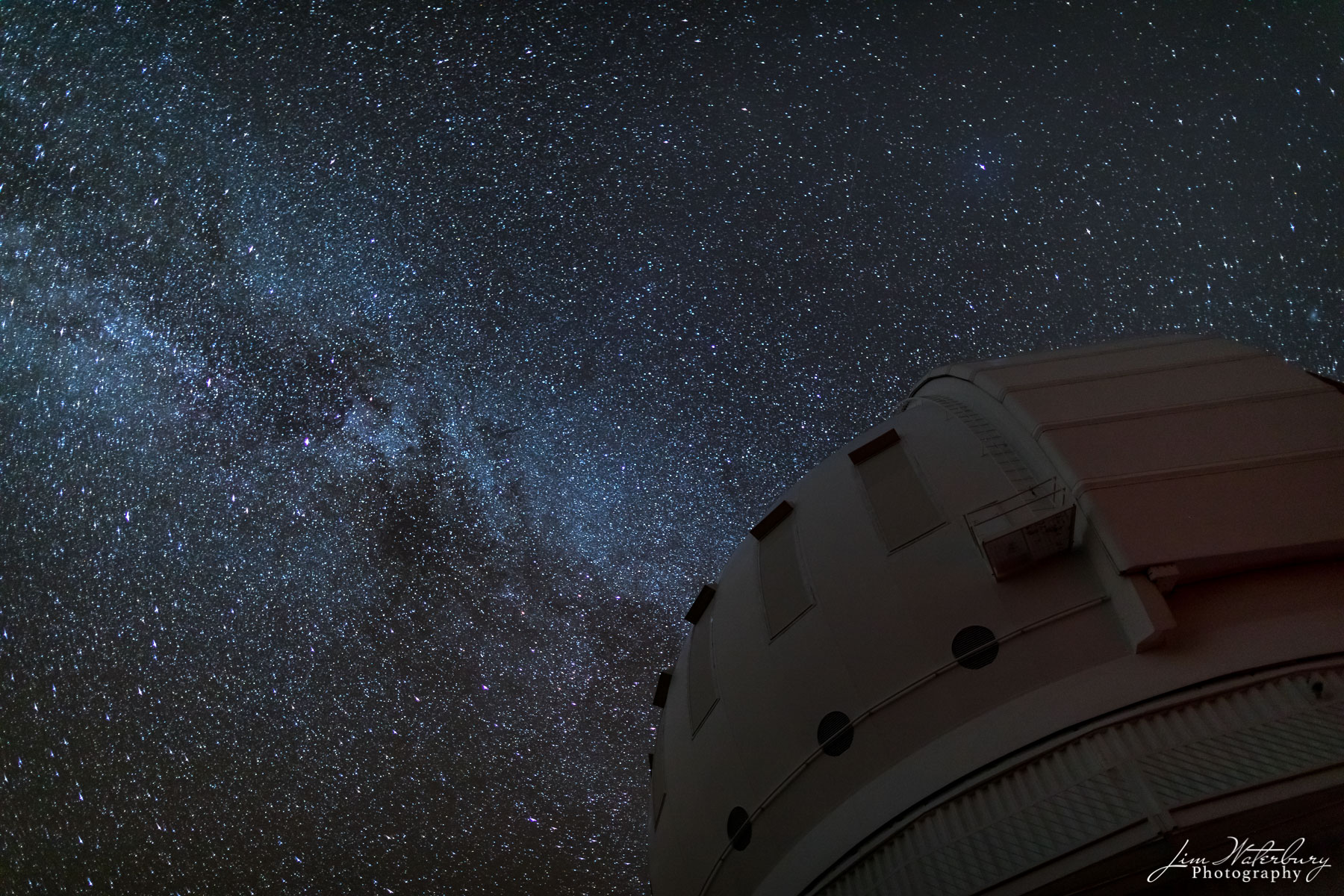 Starry Night The Milky Way dominates the night sky behind the Mauna Kea Observatory, standing at almost 14,000 feet on the Big Island of Hawaii...