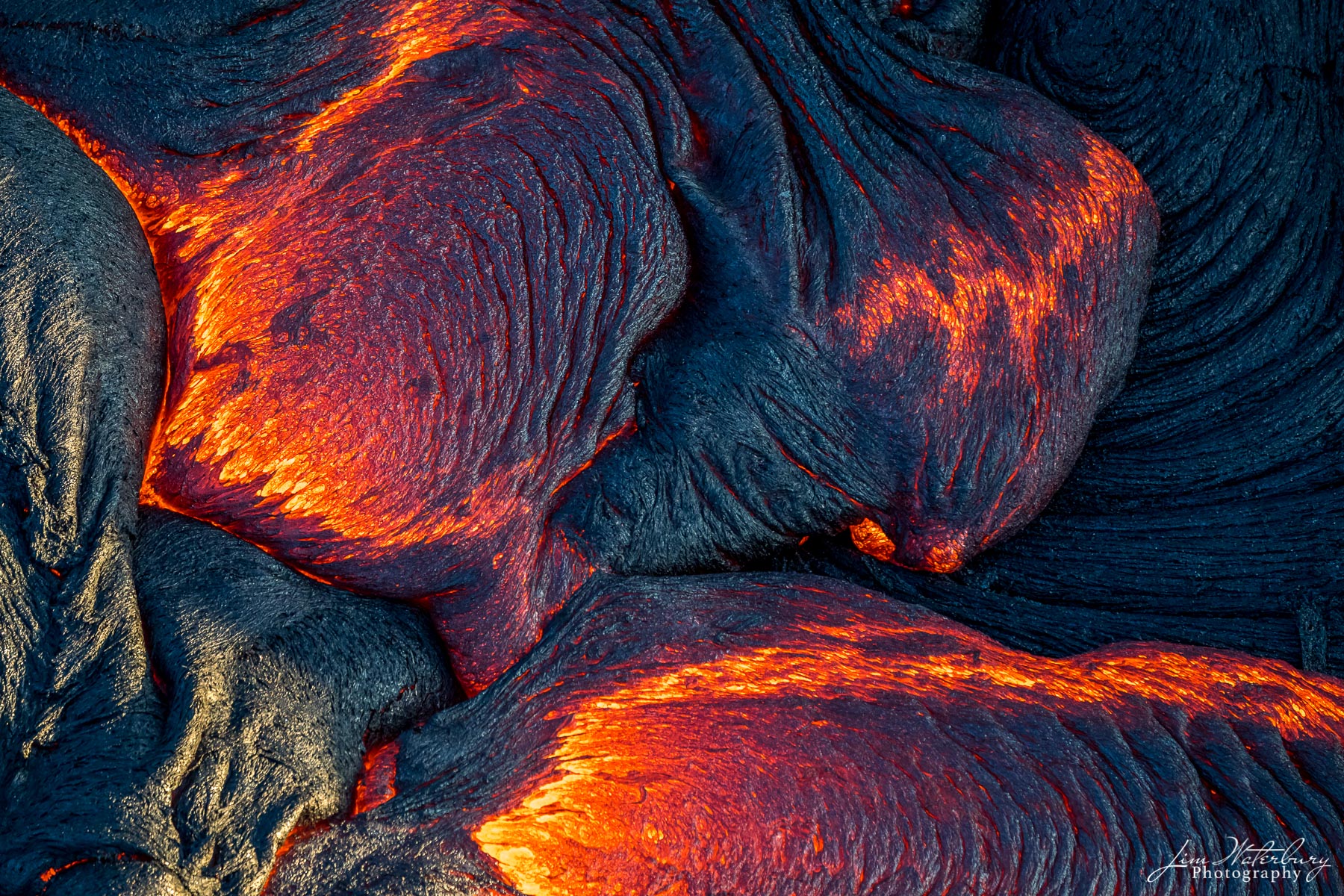 Lava #3 Detail of an active lava flow at the Kilauea volcano in Hawaii's Volcanoes National Park; Big Island, Hawaii, as photographed...