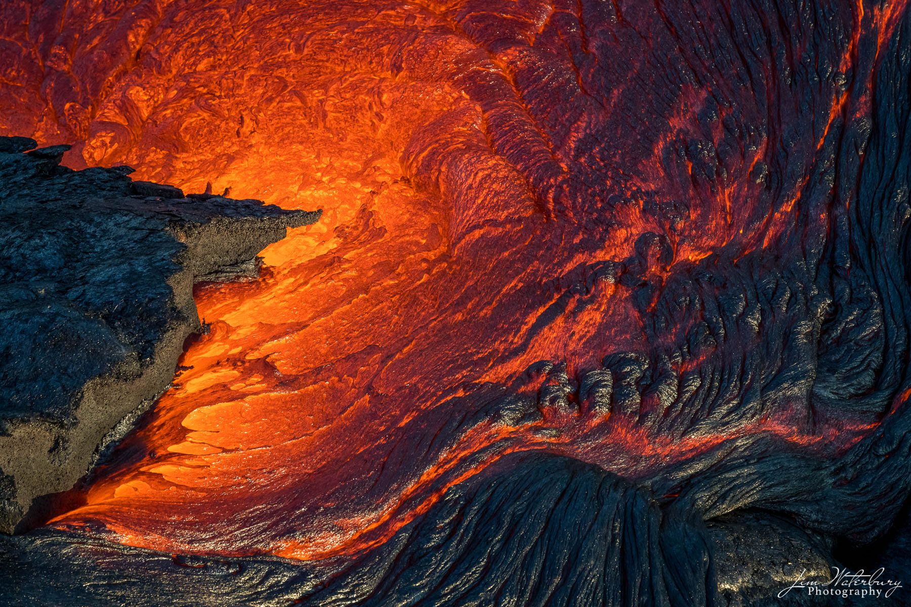 Lava #1 Abstract of lava flowing at the Kilauea volcano in Hawaii's Volcanoes National Park; Big Island, Hawaii, as photographed from...