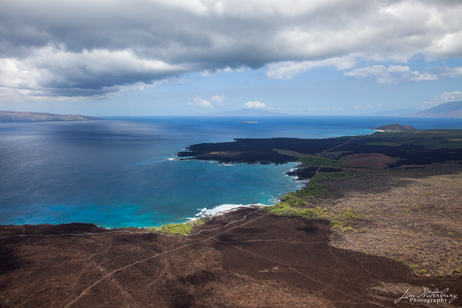 Vacation Paradise The shore of the island of Maui, as photographed from a helicopter.