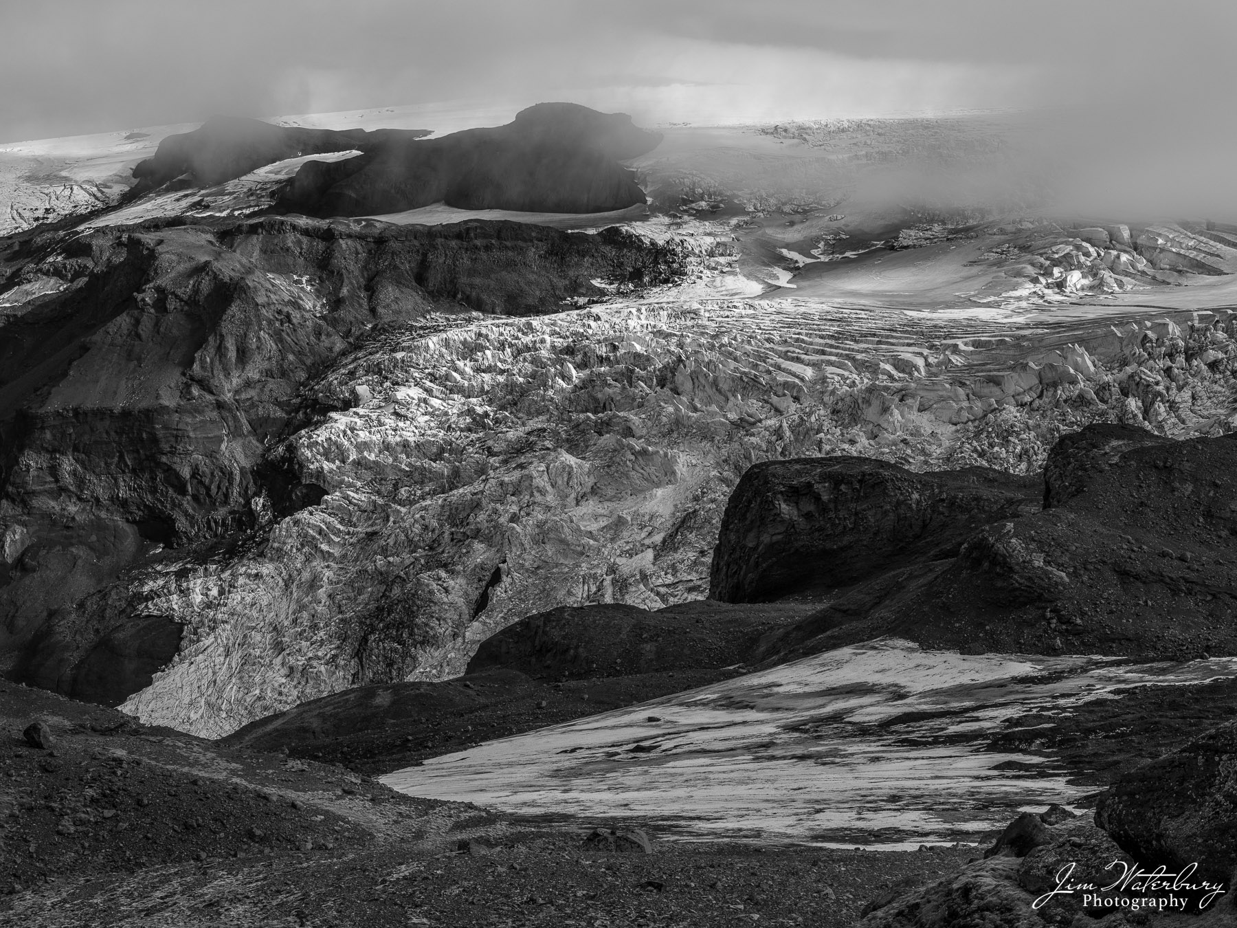The leading edge of a glacier in southern Iceland.