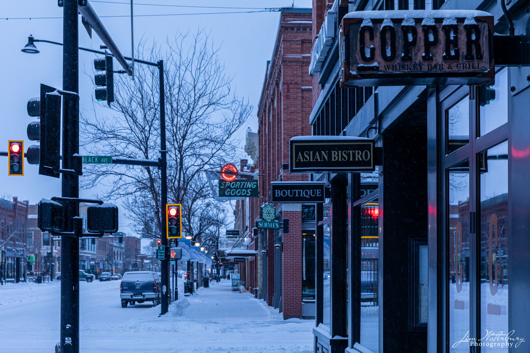 Downtown Bozeman Early morning, downtown Bozeman, MT, after a snowstorm.