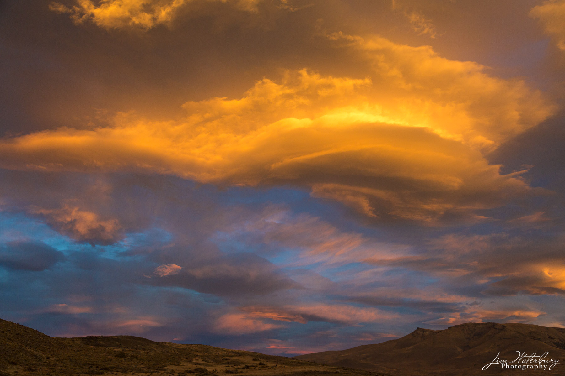 Heavenly Clouds #2 Layers of lenticular clouds at sunset, Torres del Paine National Park, Patagonia.