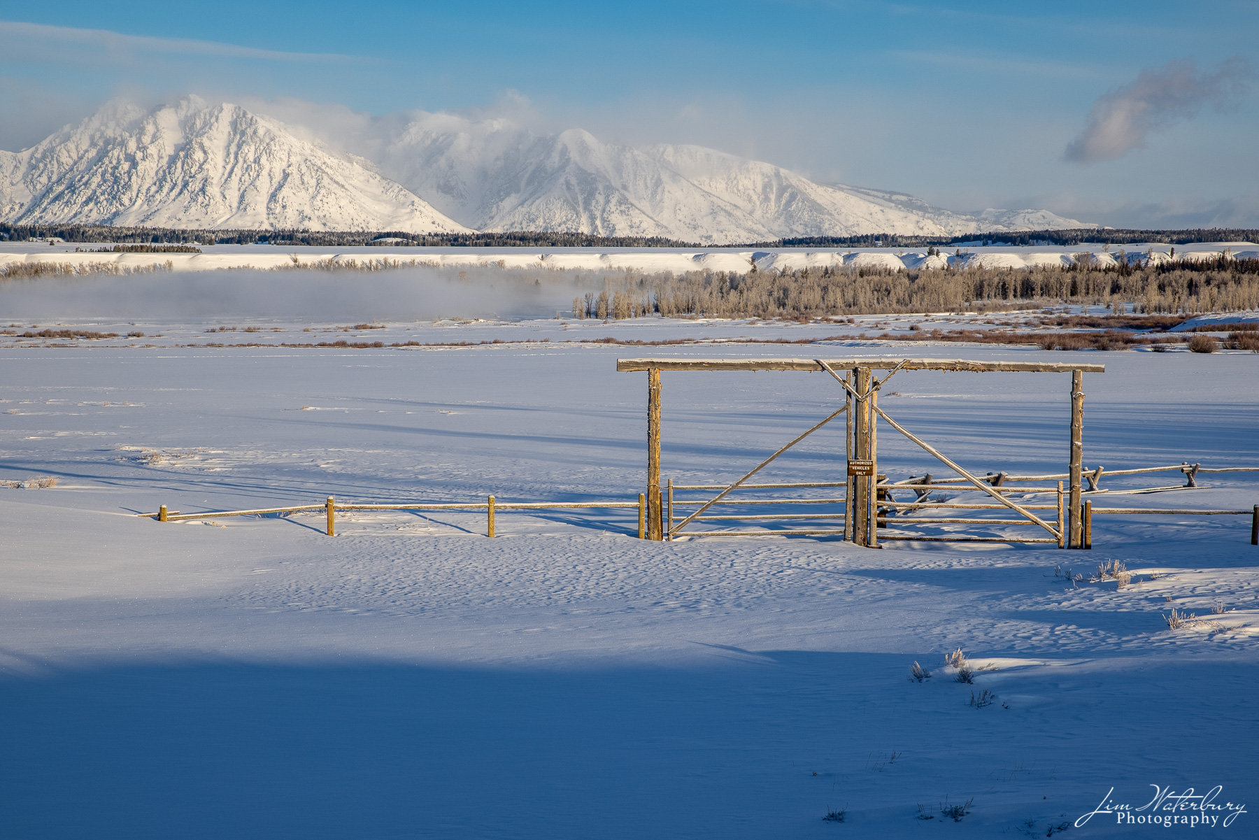 Triangle X Entrance to the grazing meadows (now covered in snow) of the Triangle X Ranch in Grand Teton National Park