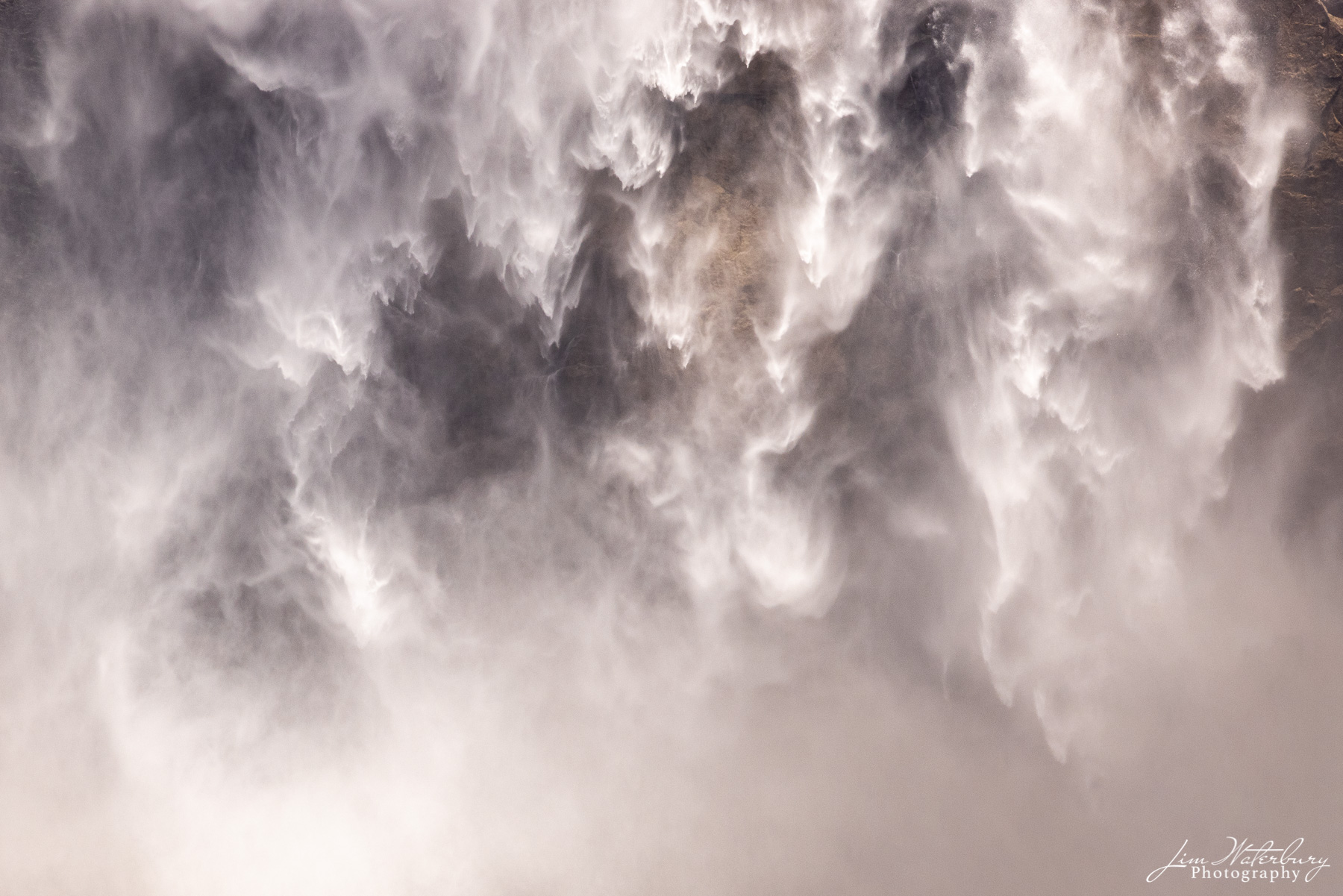 Veil of Smoke Abstract detail of mist and spray, Upper Yosemite Falls